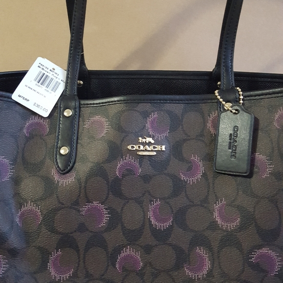 COACH REVERSIBLE CITY TOTE MOON PRINT - Picture 3 of 7
